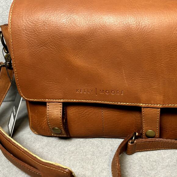 Kelly Moore NWT Brown Leather Camera Photographers Shoulder Bag - Picture 2 of 10